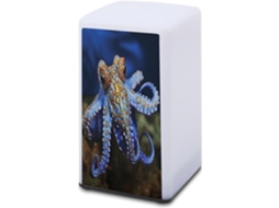 Luminária De Mesa Azul A Bateria Com Anéis Estampados Polvo, Ideal Para Leitura Em Escritórios E Quartos, Protegendo A