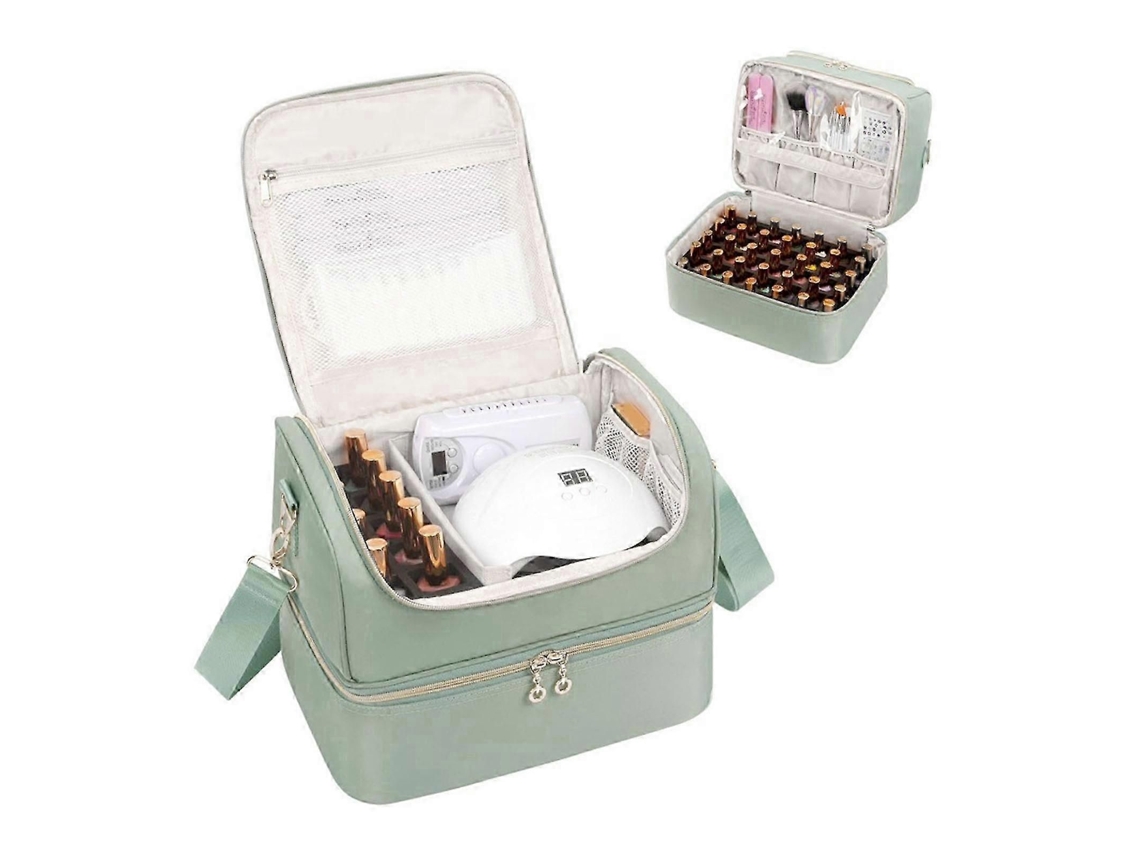 25 26 Nail Polish Organizer Case, Supplies Storage Box Holds 45 Bottles Lamp, Travel Tech Carrying Case GOKOCO