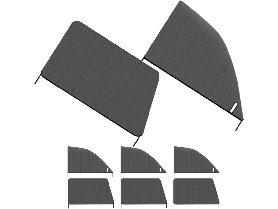 Protetores Solares De Malha Preta Para Janelas De Carro, 4 Pares