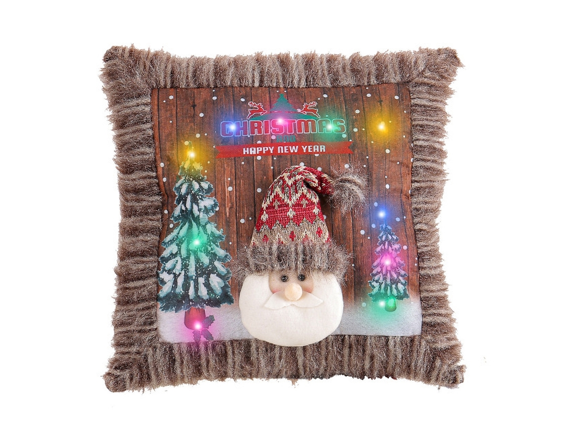 Laxiscreed Almofada Natalina De Pelúcia Com Luz Para Decoração Festiva E Confortável