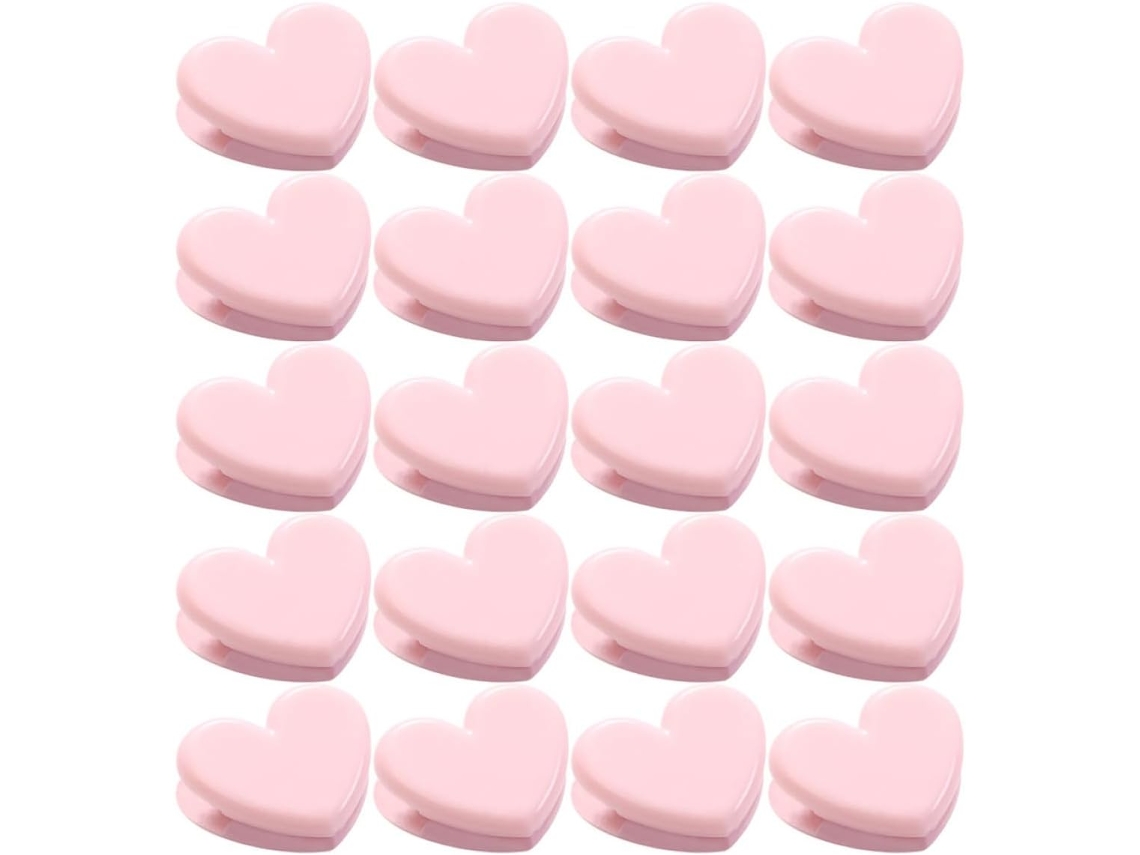 Clips Leves Kichouse, 20 Unidades Em Plástico Rosa Para Fechar Sacos De Alimentos E Decoração Na Cozinha Armazenamento