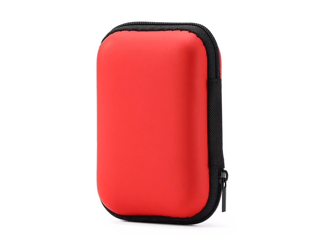 Bolsa Zruxe Para Auscultadores Mini Portátil Vermelha 12x8cm (fecho De Correr, Proteção Contra Riscos)