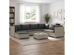 Vidaxl 8 Unid. Conjunto De Lounge Em Rattan Com Almofadas Gendt