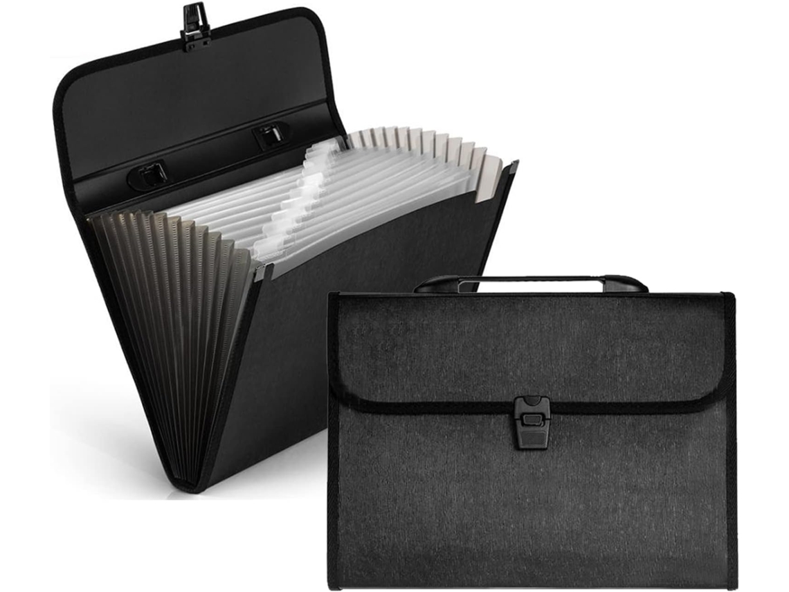 Pasta para Documentos, A4, Pasta para Escrita A4, 13 Compartimentos, Pasta Organizadora com Suporte e Estojo para Documentos BRILVIBERA