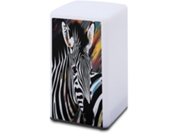 Luminária De Mesa A Bateria Estampa Abstrata Zebra Leitura Para Escritório, Quarto, Proteção Ocular E Economia De