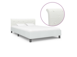 Vidaxl Estrutura De Cama 140x200 Cm Couro Artificial Branco
