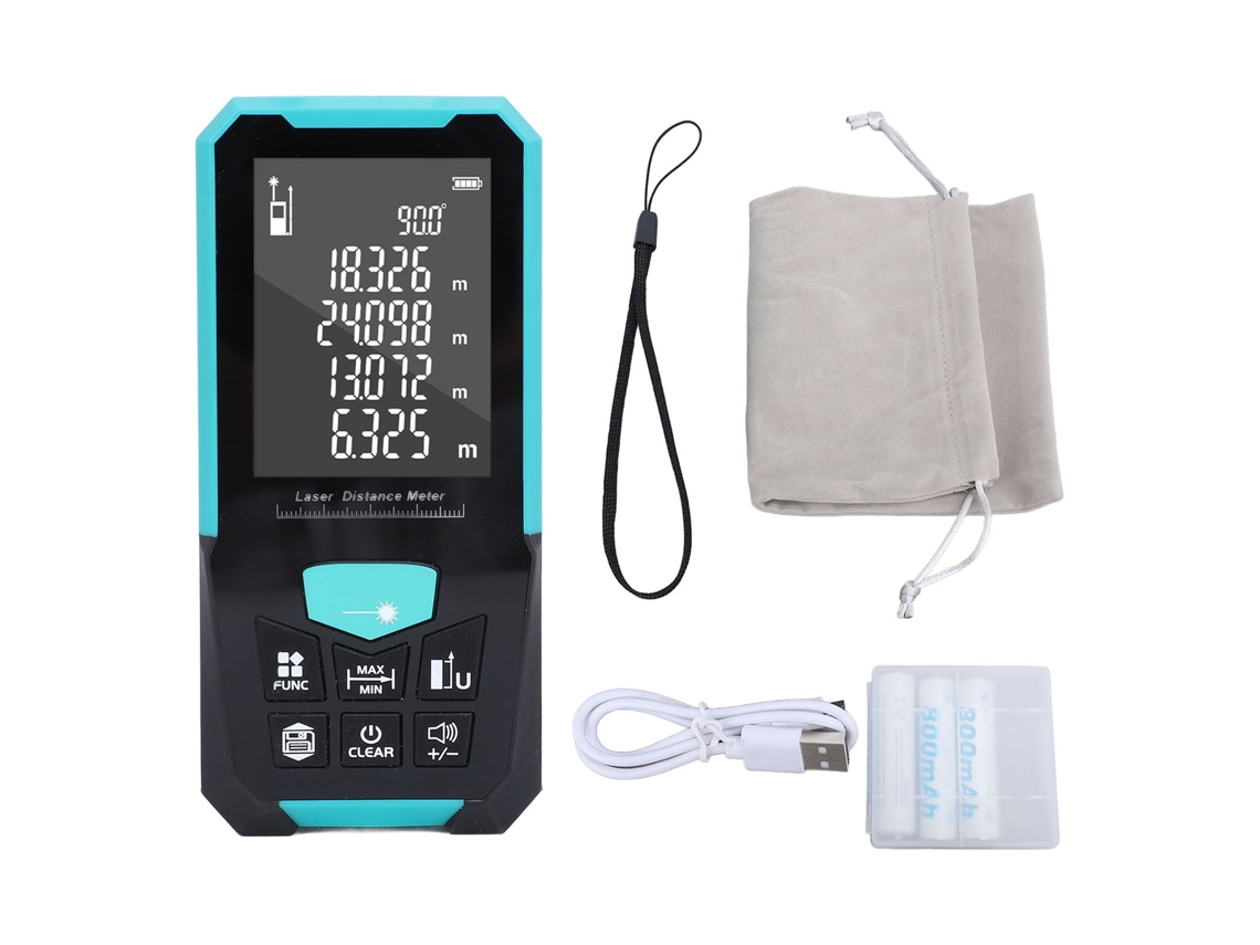 Medidor Digital de Distância Portátil 0.05 120m com Tela Lcd Iluminada 2.4 Polegadas Ip54 Multifuncional
