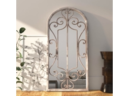 Vidaxl Espelho Em Ferro P/ Uso No Interior 100x45 Cm Cor Areia