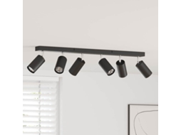 Vidaxl Foco De Teto Com Holofotes Preto 73 X 6 X 16 Cm Metal