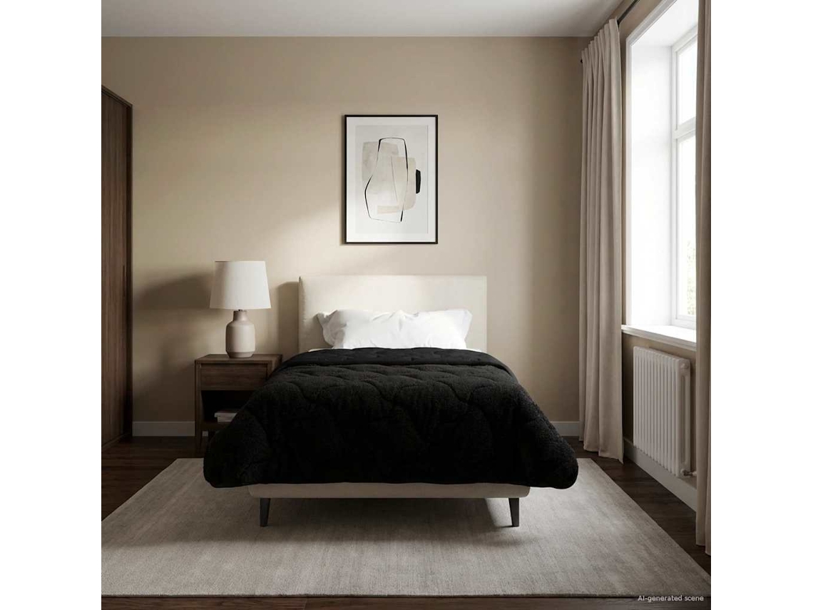 Vidaxl Duvet De Ano Inteiro Colchonete Preto 135 X 220 Cm