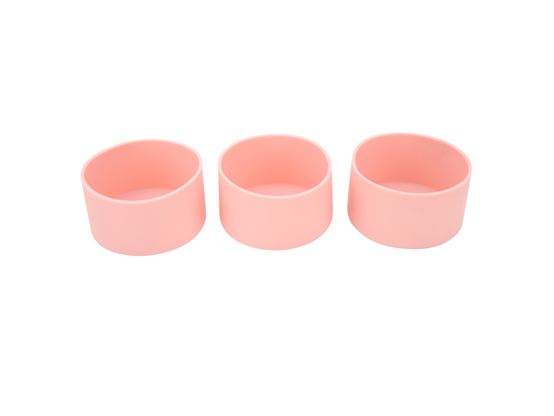 Capa Silicone Antiaderente para Garrafa Rosa 3unid