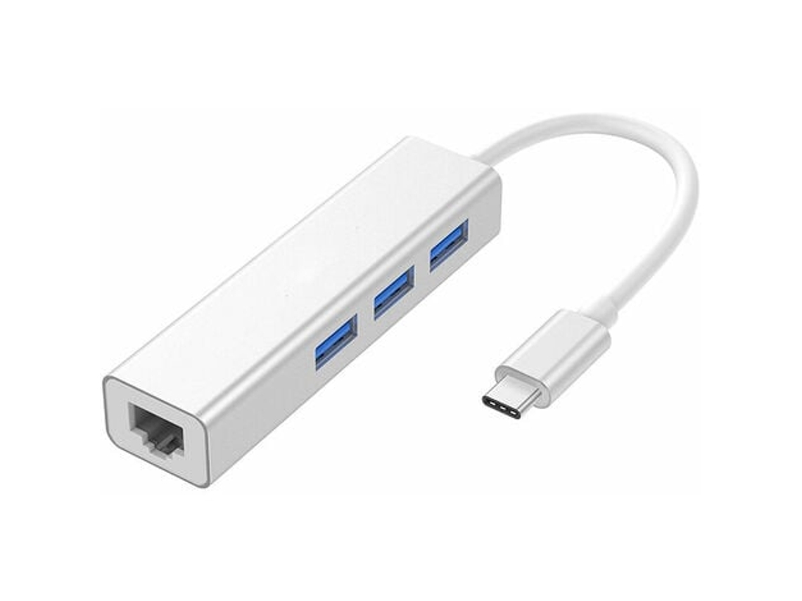 Adaptador Usb C Para Gigabit Ethernet, Cabo Adaptador De Rede Lan Usb C Para Usb 3.0 10/100/1000 Rj 45, Compatível Com Windows 8/7/10 Aquaforge