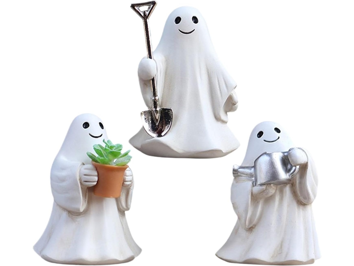 Decoração Fantasma Miniaturas de Fantasmas para Decoração Externa, Decorações de Halloween em Resina para Uso Interno CHABERLU