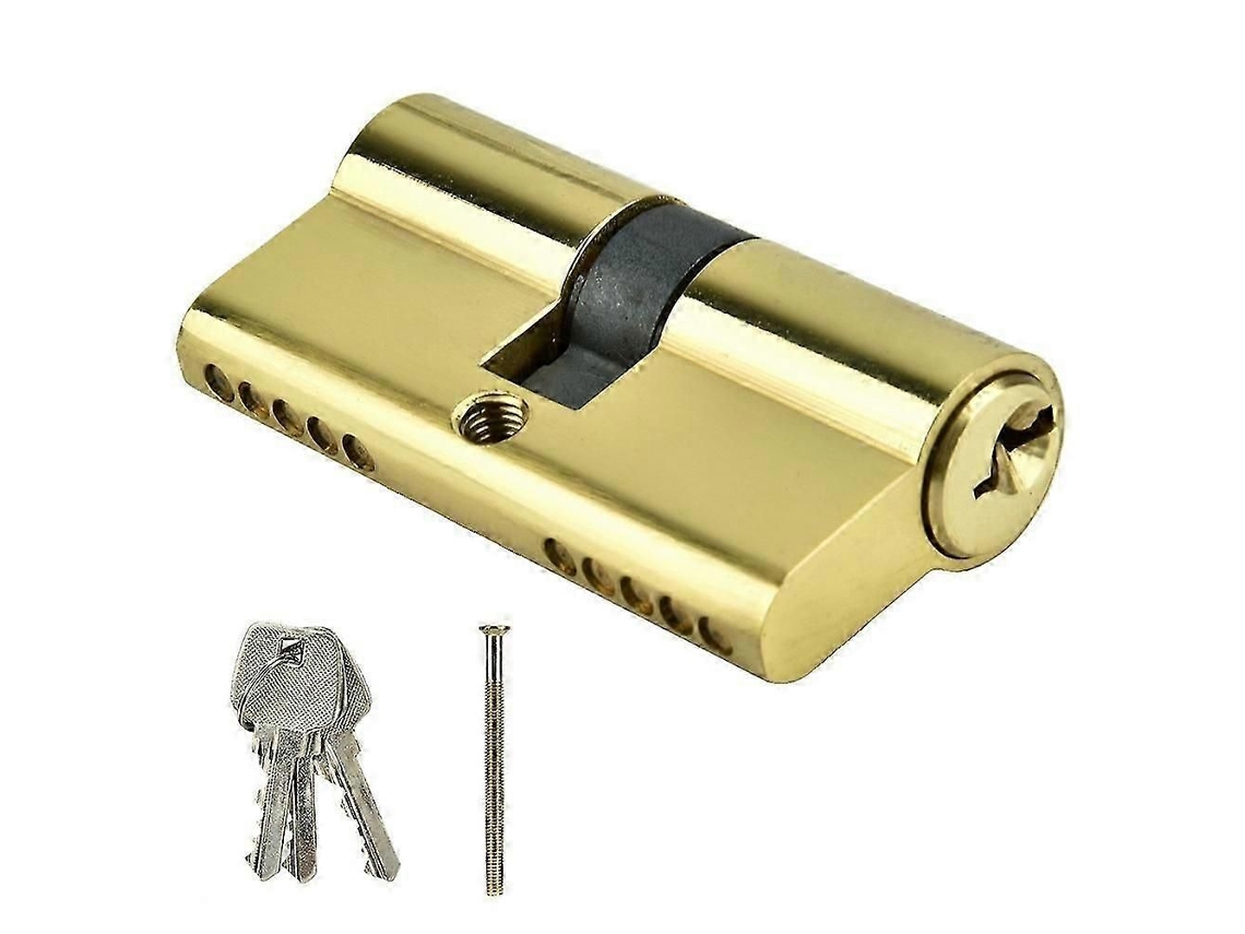 Novo Cilindro De Fechadura De Cobre De 60 Mm Com Abertura Dupla, Sistema Antirroubo, Para Portas, Com Chaves.