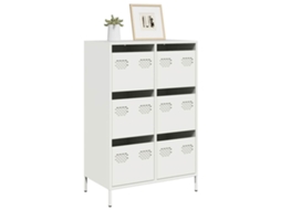 Vidaxl Móvel Alto 68x39x101,5 Cm Aço Branco