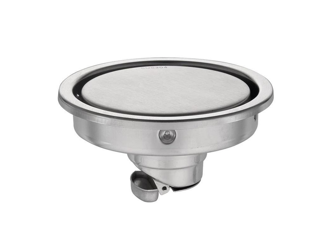 Ralo de piso redondo em aço inoxidável 304, à prova de odores, para banheiro e chuveiro, com design moderno europeu.