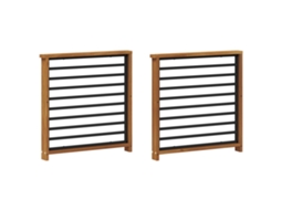 Vidaxl Apoio De Braço 2 Pcs Natural 60 X 6 X 61 Cm