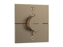 Termóstato HANSGROHE Showerselect Comfort e Oculto 2 Consumidores Rosa Quadrada 15572 Cor: Bronze Polido