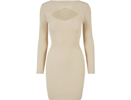 Vestido de Mulher URBAN CLASSICS Recortes Malha Branco (XL)