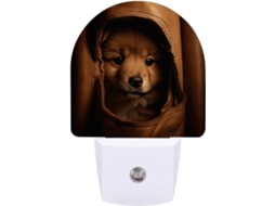 Luminária Noturna Tomada, Luminária Chow, com Sensor de Movimento, Luminária Noturna LED Impressa, Luz Branca Suave