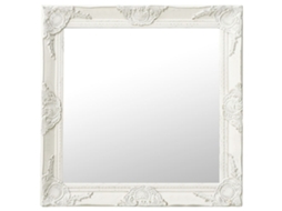 Vidaxl Espelho De Parede Estilo Barroco 60x60 Cm Branco