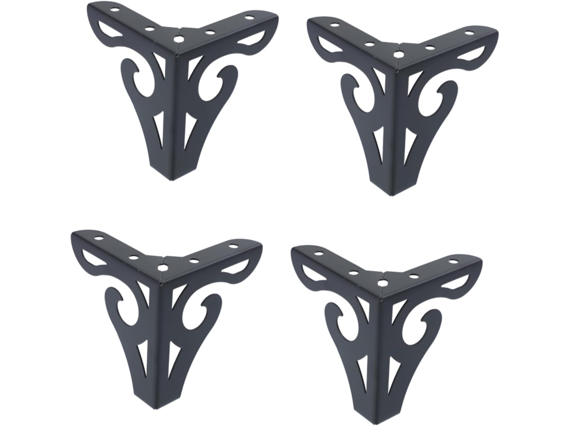 Sewroro Conjunto De 4 Pés Metal Para Sofá, Mesa E Armário, Suporte Para Móveis, 10cm, Preto, Prático E Resistente