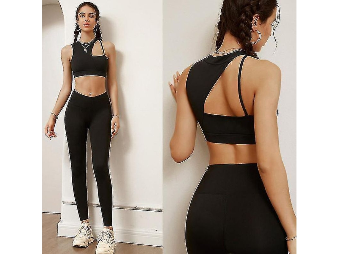 Conjunto de sutiã esportivo Fasst e calças de cintura alta para yoga, corrida e fitness