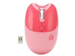 Rato Sem Fio Bt5.1 Ou 2.4ghz Clique Silencioso Dpi Ajustável Modo Auto Dormir Para Menina Escritório Rosa