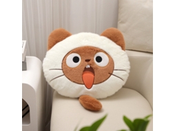 Almofada de Pelúcia Gato Cinza Brinquedo de Pelúcia com Cabeça Grande, Decoração Fofa e Companhia CHABERLU