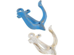 Conjunto de 2 Ganchos de Parede de Ferro Estilo Mediterrâneo GOKOCO