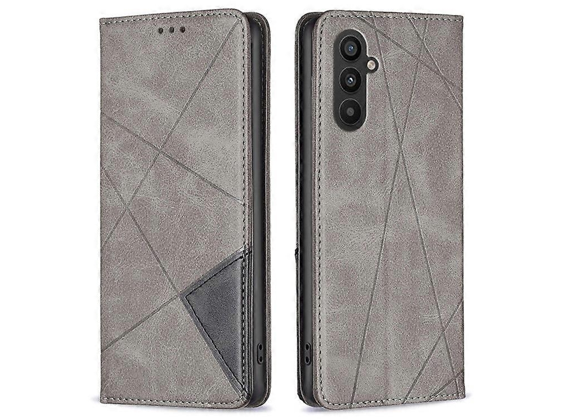 Capa De Celular Com Suporte De Couro E Linhas Impressas Compatível Com Samsung Galaxy A25 5g E Suporte Para Cartão