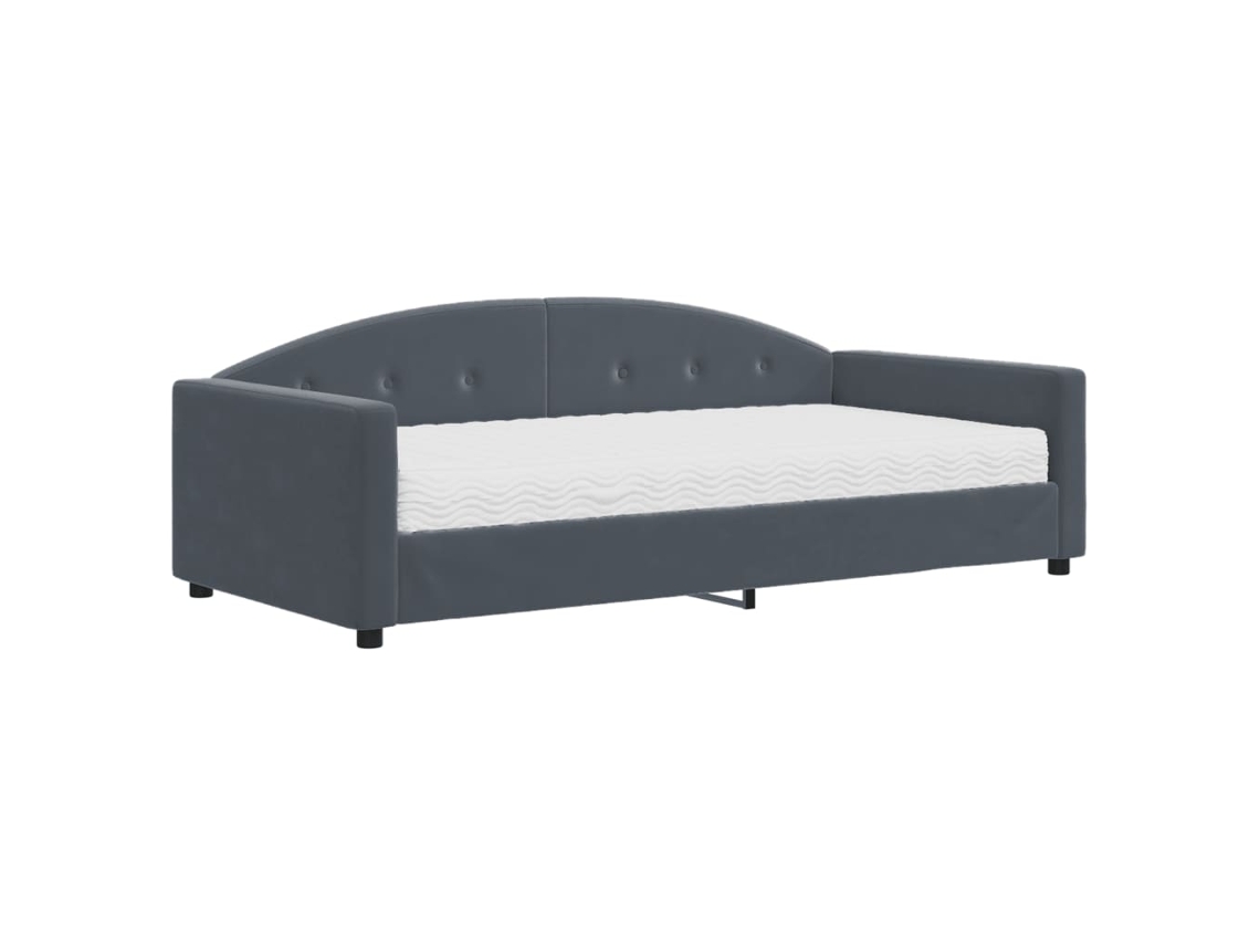 Daybed With Mattress, Daybed With Mattresses Vidaxl Cinzeto Veludo (100 X 200 Cm)