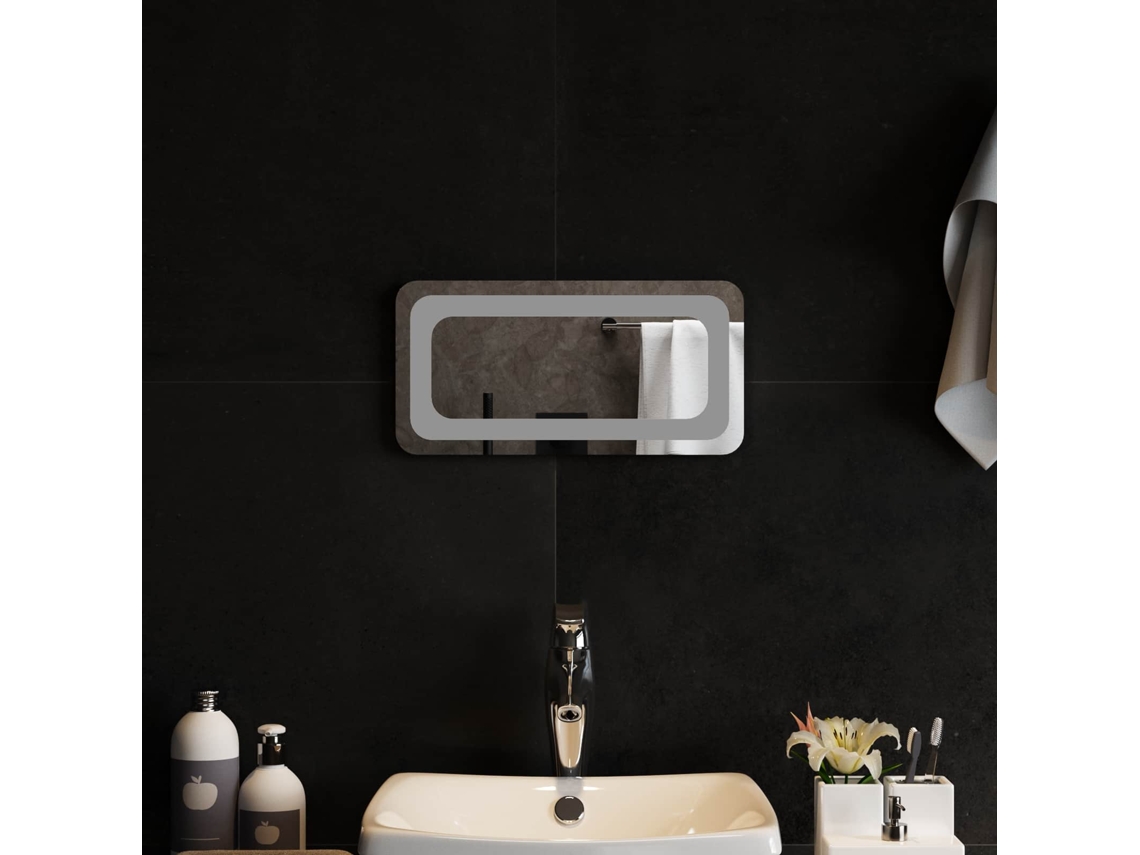 Vidaxl Espelho De Banheiro Led Transparente 40 X 20 Cm Vidro Temperado