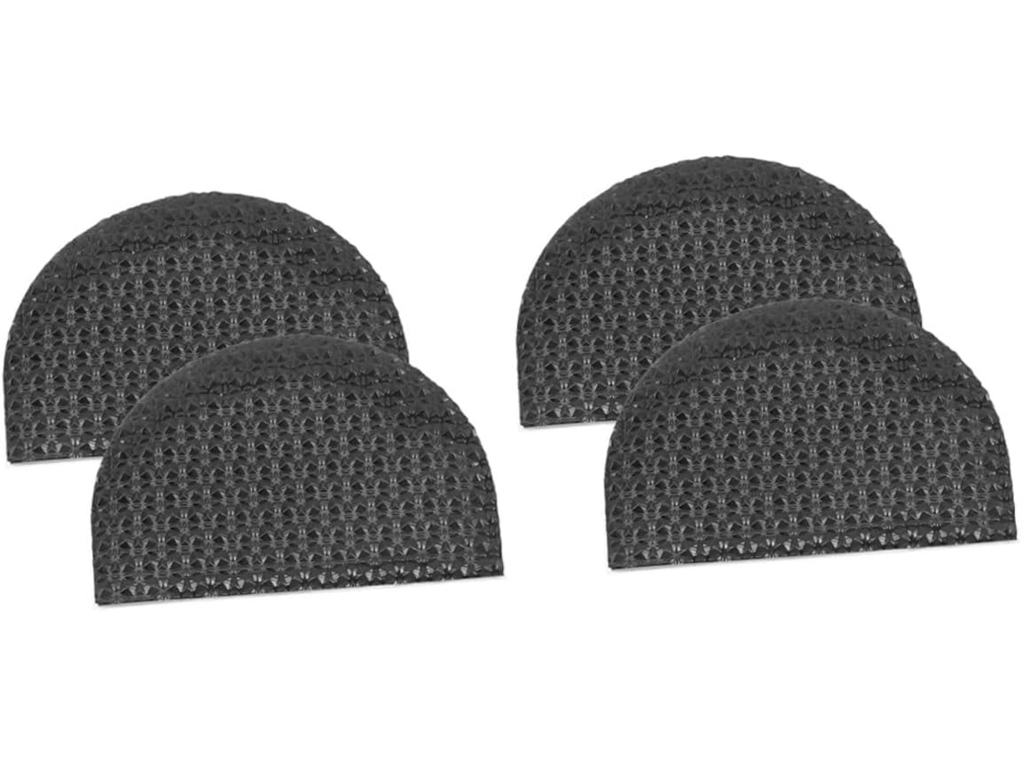 Protetores De Calçados Antiderrapantes, Borracha Flexível, Redução De Ruído, 2 Pares, Pretos, Para Tênis E Solados