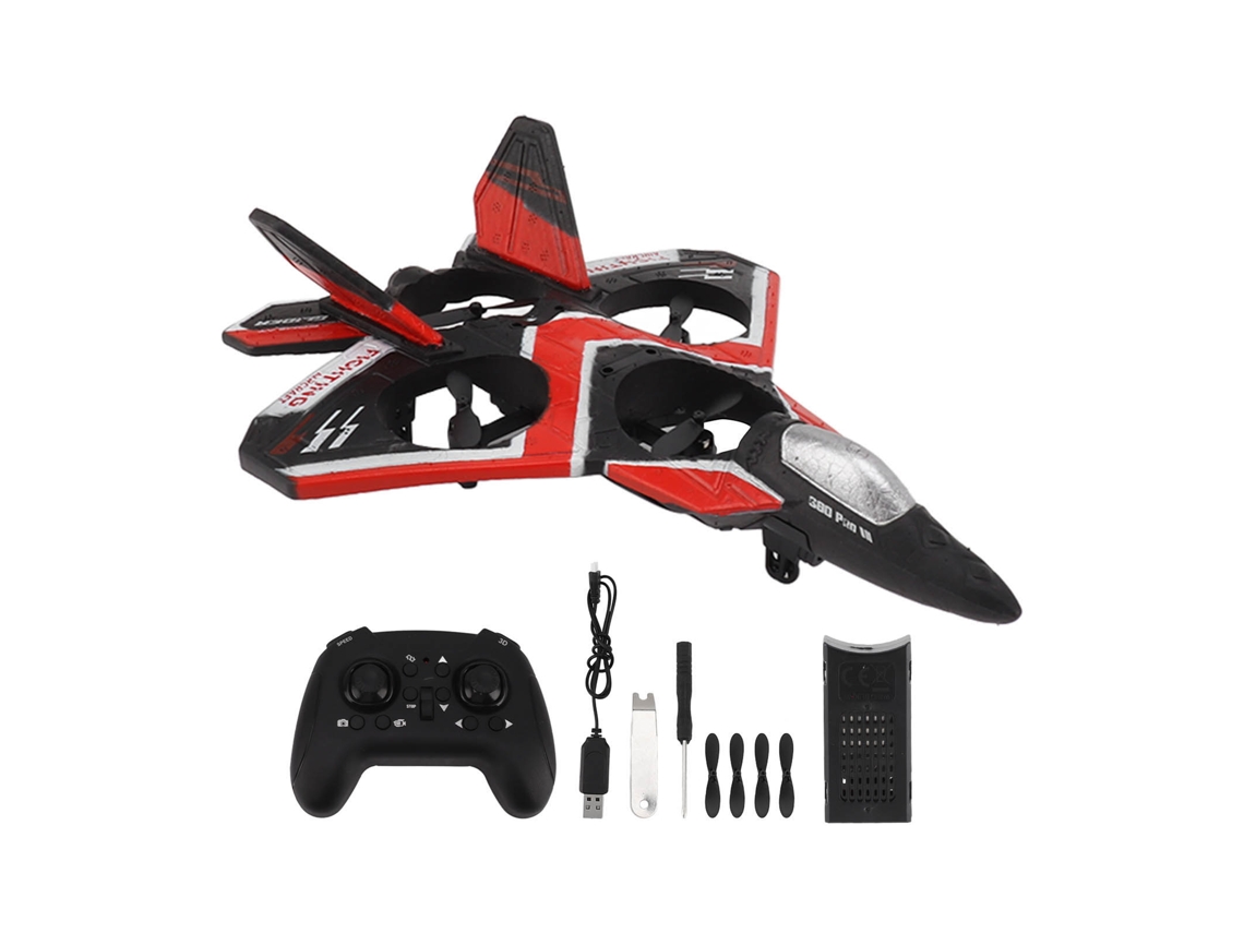 Mali brinquedo Drone Avião S80 Rc de Asa Fixa com Voo Estável 3 Velocidades Flip e Luzes Potentes Vermelho 1 Bateria