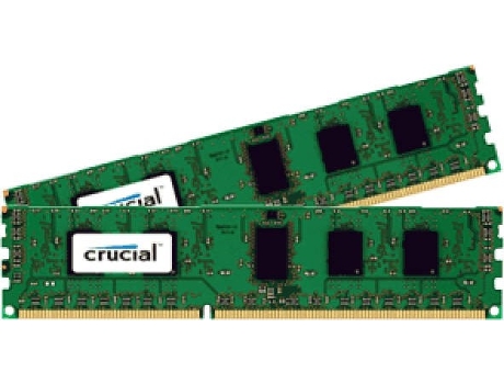 Memória RAM DDR3 CRUCIAL  (2 x 4 GB - 1600 MHz - CL 11 - Preto)
