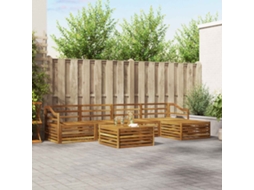 Vidaxl Conjunto De Sofás Para Exterior 6 Pcs Natural