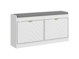 Banco para Sapatos BTFORUS com Assento Acolchoado, Gaveta Rebatível,80x33x49cm,branco
