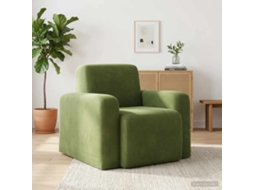 Vidaxl Poltrona Verde Claro Veludo