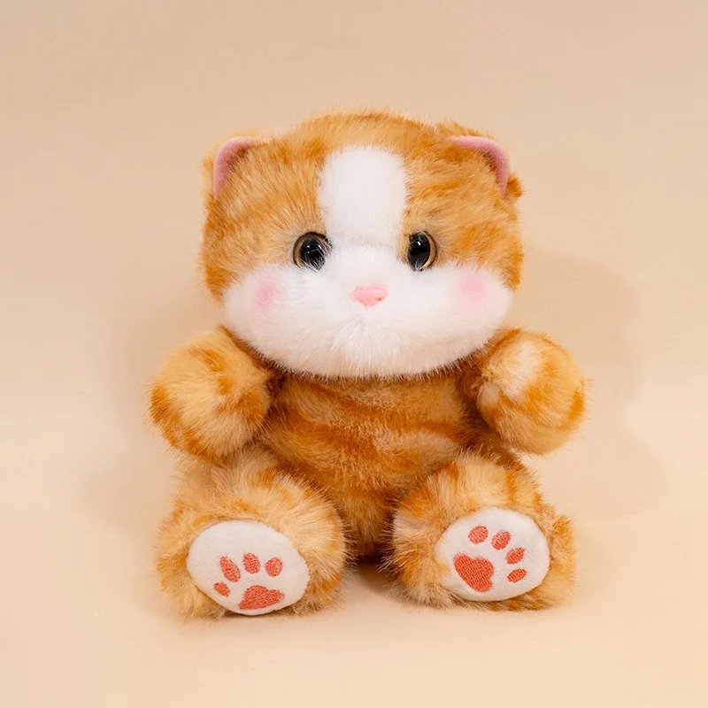 Lindo Gatinho de Pelúcia em Miniatura de 13cm, Feito À Mão MDUG (laranja 13cm)