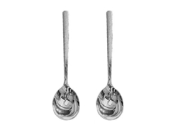 2 Conjunto De Colheres De Inox Prata 19,8x4,5 Cm