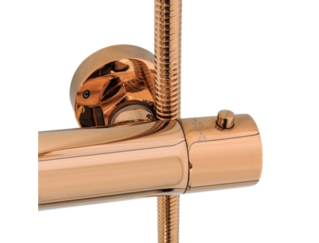 Conjunto De Chuveiro Rea Lungo Thermostat Rose Gold