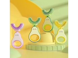 Escova de Dentes Infantil Silicone em Formato U com Abacate, Ferramenta Higiene Bucal para Bebês e R Ecém nascidos 2 a 6 An GOKOCO