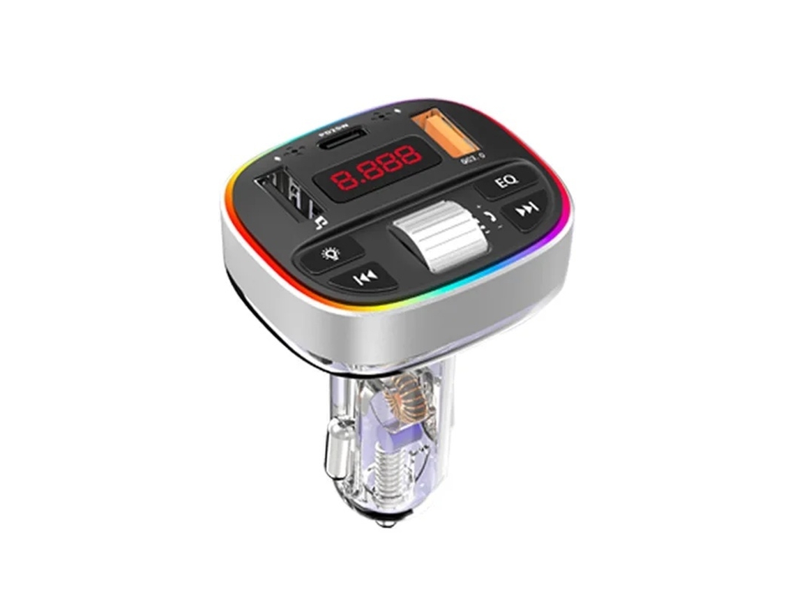 Transmissor Fm YIZHOOD T5S Bluetooth 5.0 Handsfree Car Radio Modulator Mp3 22.5W Usb Super Rápido Preto