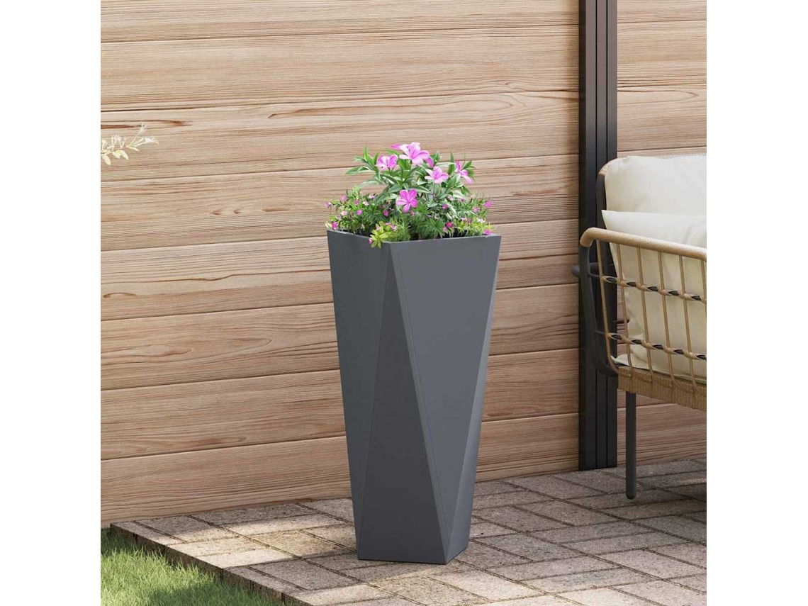 Vidaxl Floreira Antracite 30 X 30 X 75 Cm Aço