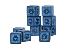 Mali 10pcs Dados de 6 Faces Quadrangulares D6 de Acrílico para Jogos de Mesa Azul