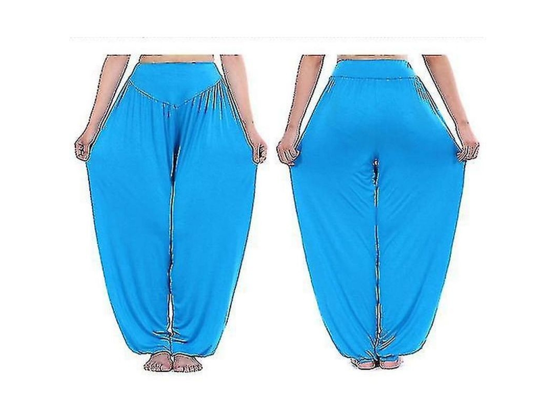 2026 pantalones Baggy de Yoga para Mujer Aladdin Bloomers Ligero de Algodón Bys L Azul
