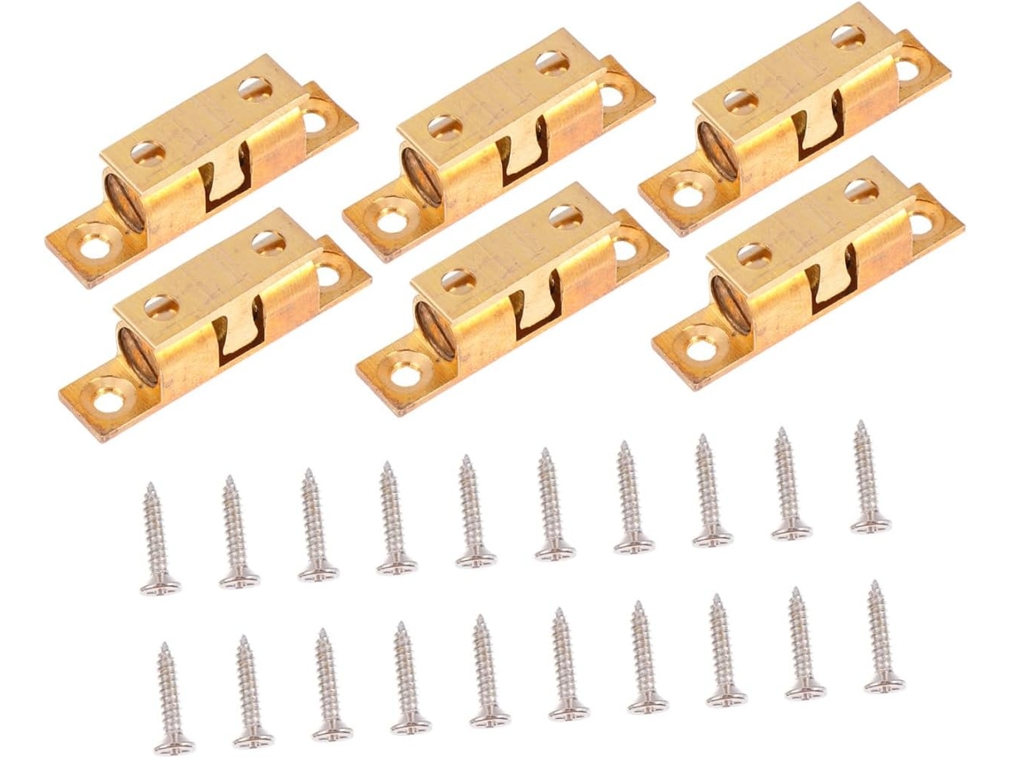 Gleavi Conjunto De 10-fechos Porta Com Dupla Esfera Em Cobre E Parafusos, Travas Para Móveis, Armários E Closets