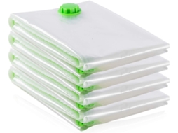Lurelia Sacos De Armazenamento A Vácuo, Pack 4, 130 X 100 Cm, Reutilizáveis, Para Roupas, Edredons E Roupa De Cama