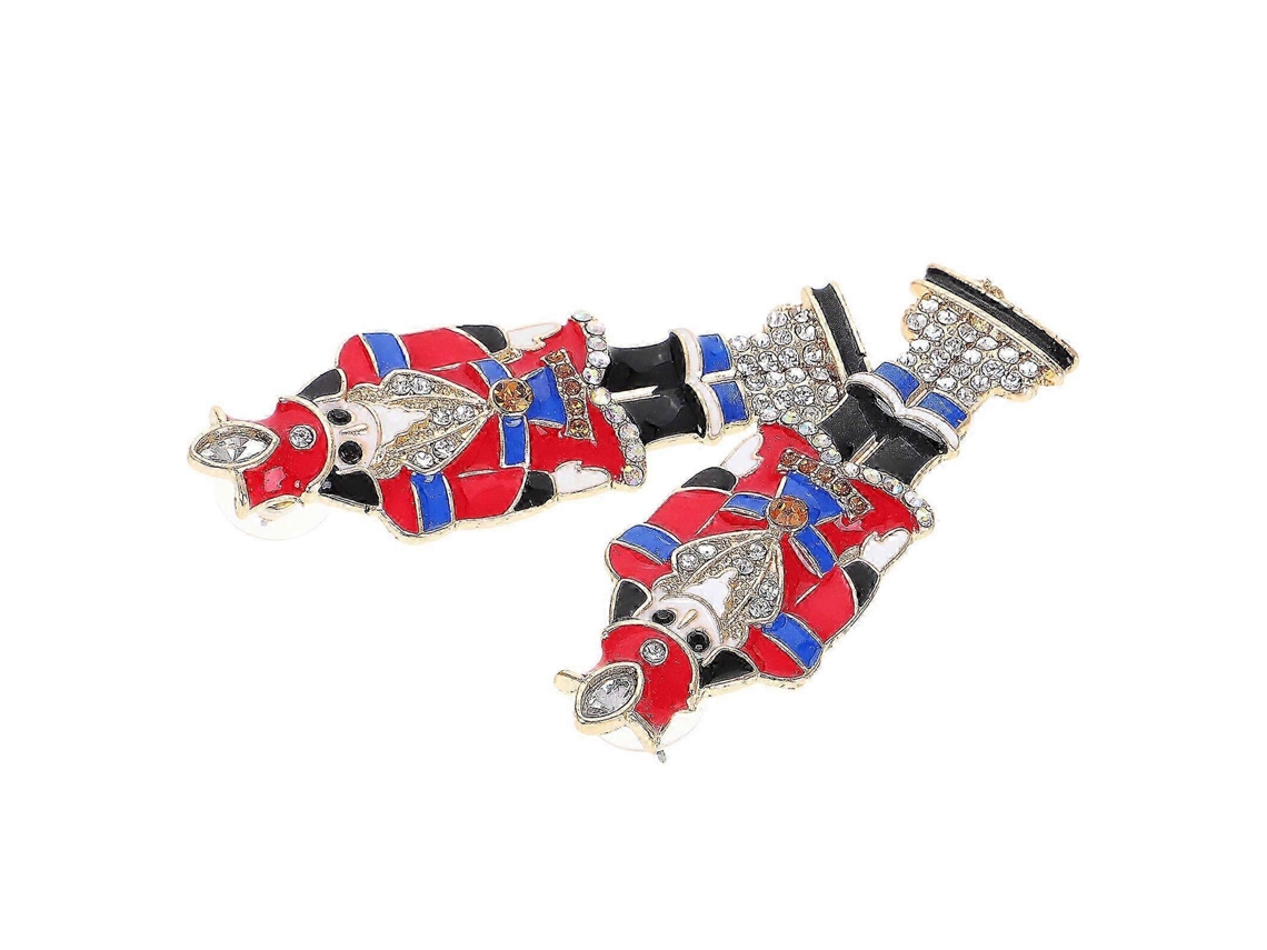 Brincos De Tachas De Nutcracker Com Strass, Estilo Natal, Festa